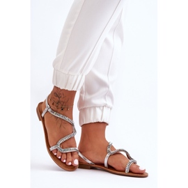 Sandali slip-on Hayen Silver da donna con abbellimenti d'argento 2