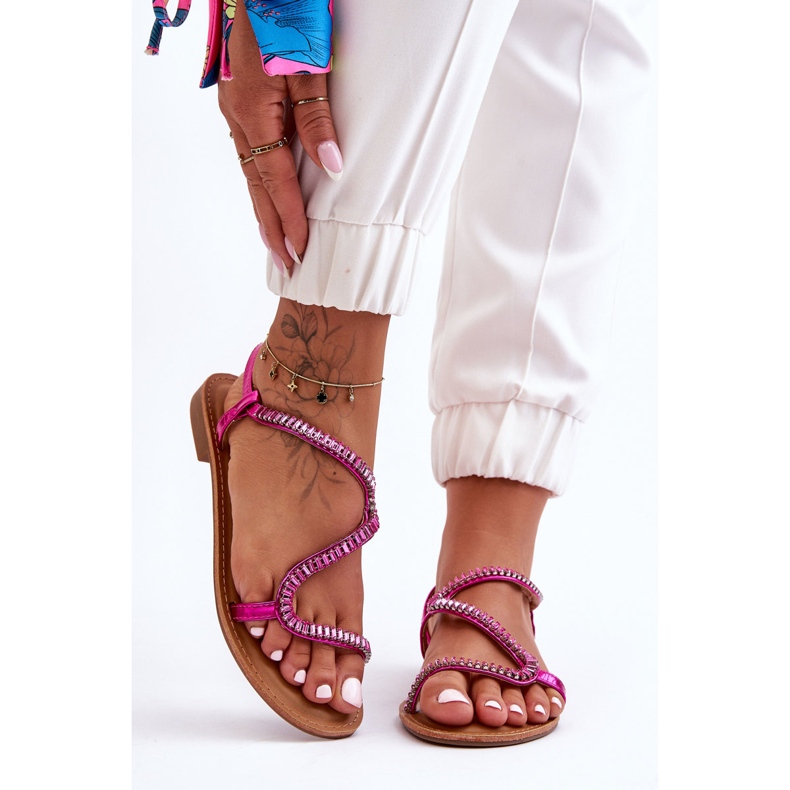 Sandali slip-on da donna Hayen con abbellimenti rosa 1