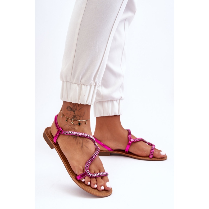 Sandali slip-on da donna Hayen con abbellimenti rosa 2