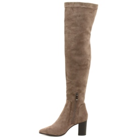 Stivali elasticizzati color talpa da donna Caprice 9-25521-41 355 stivali sopra il ginocchio beige 1