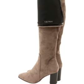 Stivali elasticizzati color talpa da donna Caprice 9-25521-41 355 stivali sopra il ginocchio beige 4