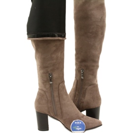 Stivali elasticizzati color talpa da donna Caprice 9-25521-41 355 stivali sopra il ginocchio beige 5