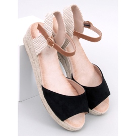 Sandali con zeppa di Eakes Black nero 1