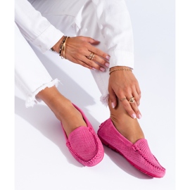 Mocassini da donna traforati Shelovet elastico fucsia rosa 1