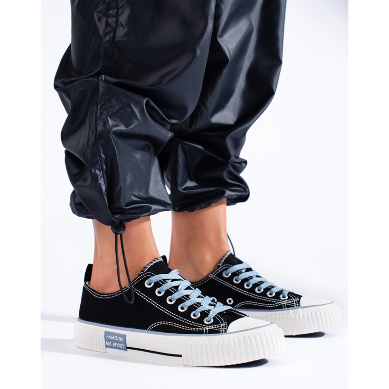 Sneakers basse nere da donna Shelovet nero 1
