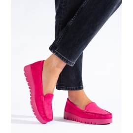 W. Potocki Mocassini slip-on in camoscio rosa con suola spessa di Potocki 2