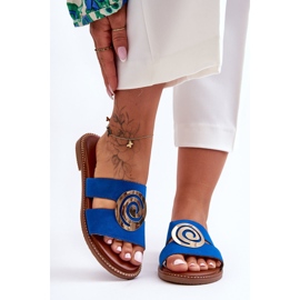 Ciabatte Alla Moda Con Decorazione A Specchio Blue Deep Breath 2