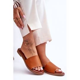 Pantofole Afrodite cammello da donna classiche marrone 2