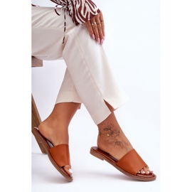 Pantofole Afrodite cammello da donna classiche marrone 1