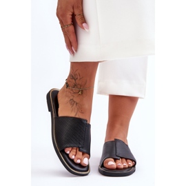Pantofole da donna in pelle Harmony nera nero 1