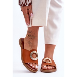 Sandali Donna Con Decorazione Tonda Cammello Donatell marrone 2