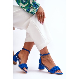 Sandali Intrecciati In Pelle Scamosciata Blu Essenza 1