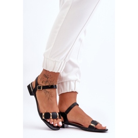 Sandali Donna Con Cinturino Decorativo Flat Black Adissa nero 1