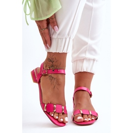 Sandali Donna Con Cinturino Decorativo Piatto Fucsia Adissa rosa 1