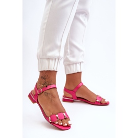 Sandali Donna Con Cinturino Decorativo Piatto Fucsia Adissa rosa 2