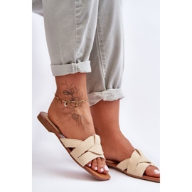 Pantofole Donna Aversa in Tessuto Beige 2