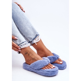 Pantofole in pelliccia da donna Pantofole Elma blu 1