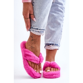 Pantofole in pelliccia da donna Pantofole Elma fucsia rosa 2