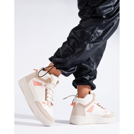 Sneakers alte da donna beige Shelovet 1