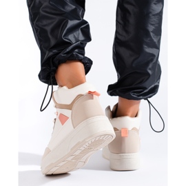 Sneakers alte da donna beige Shelovet 2