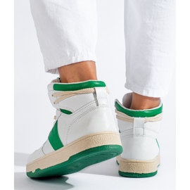 Shelovet sneakers da donna alte bianche e verdi bianco 2