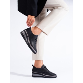 Scarpe con zeppa in pelle nera di T.Sokolski nero 2