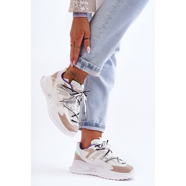 Scarpe Sportive con Plateau in Pelle Bianche Sifel bianco 2