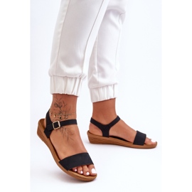 Sandali classici con zeppa bassa neri Arya nero 2