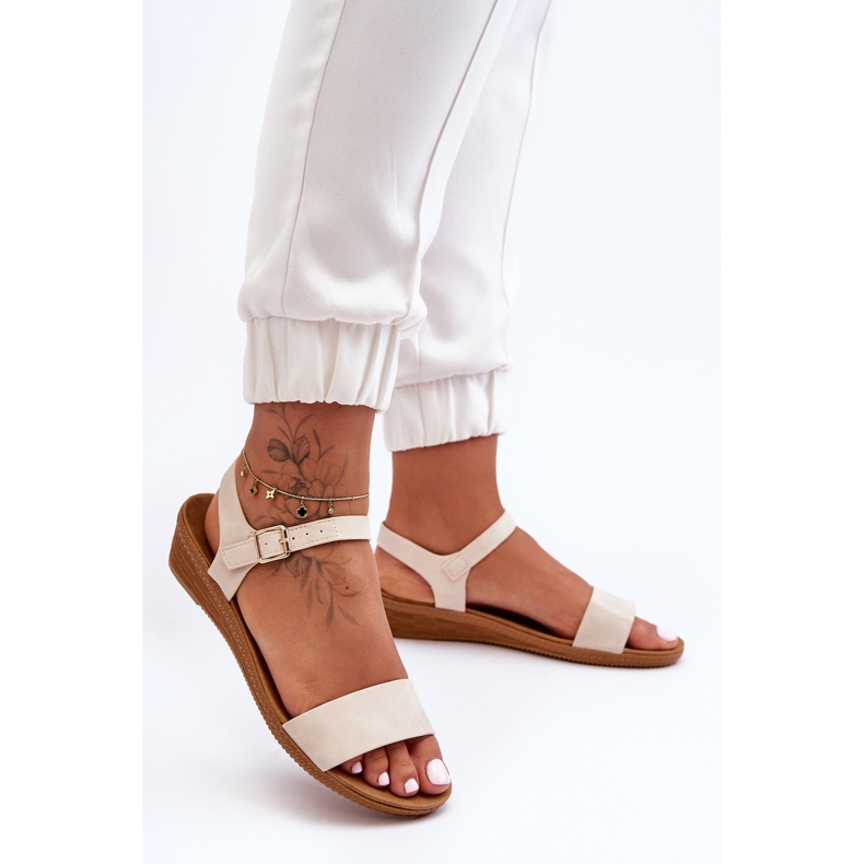 Arya Sandali Classici Con Zeppa Bassa Beige 2