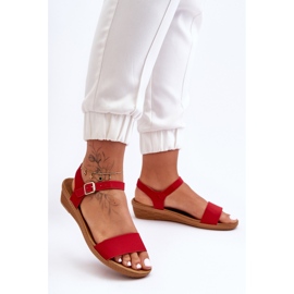 Sandali con zeppa bassi classici Arya rossi rosso 1