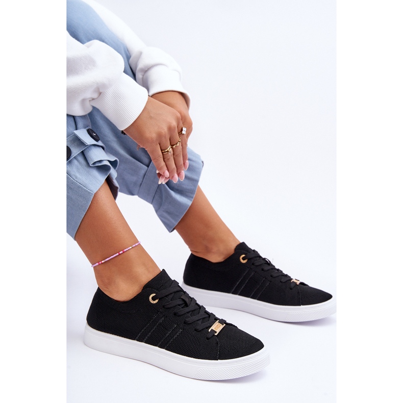 PE1 Sneakers stringate da donna nere Etna nero 1