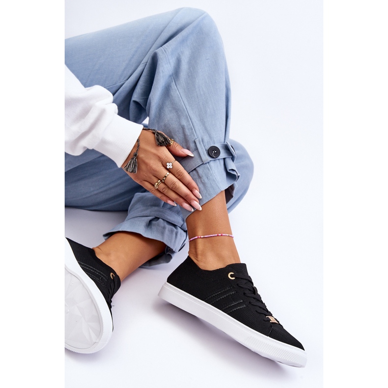 PE1 Sneakers stringate da donna nere Etna nero 2