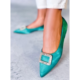 Eleganti ballerine con pietre Lorella Green verde 1