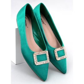Eleganti ballerine con pietre Lorella Green verde 2
