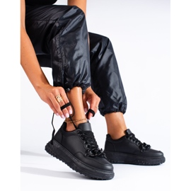Sneakers nere da donna con catena Shelovet nero 1