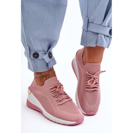 PG1 Scarpe Sportive Slip-On in Tessuto Rosa Visconti Zeppa 1