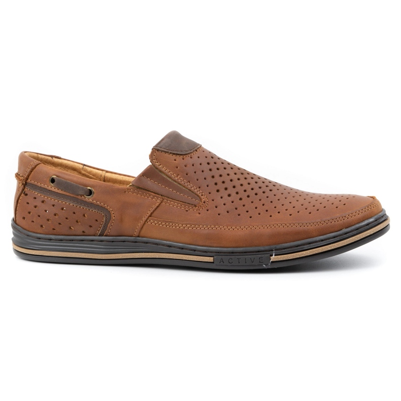 Polbut Scarpe da uomo in pelle 09 per cammello estivo arancia 1