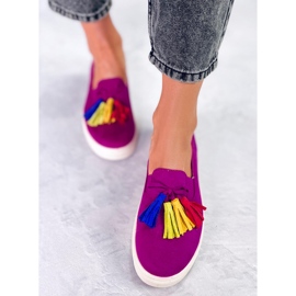 Salma Sneakers con frange fucsia rosa 1