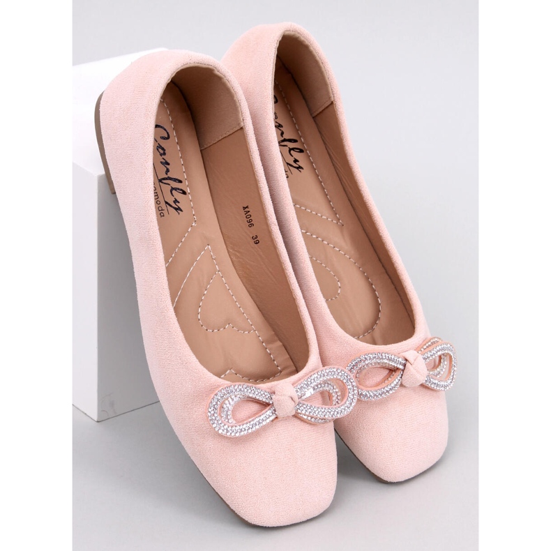Ballerine in camoscio con fiocco Serna Rosa 1