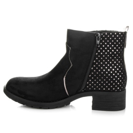 Ideal Shoes Stivaletti in camoscio nero grigio 1