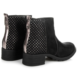 Ideal Shoes Stivaletti in camoscio nero grigio 2