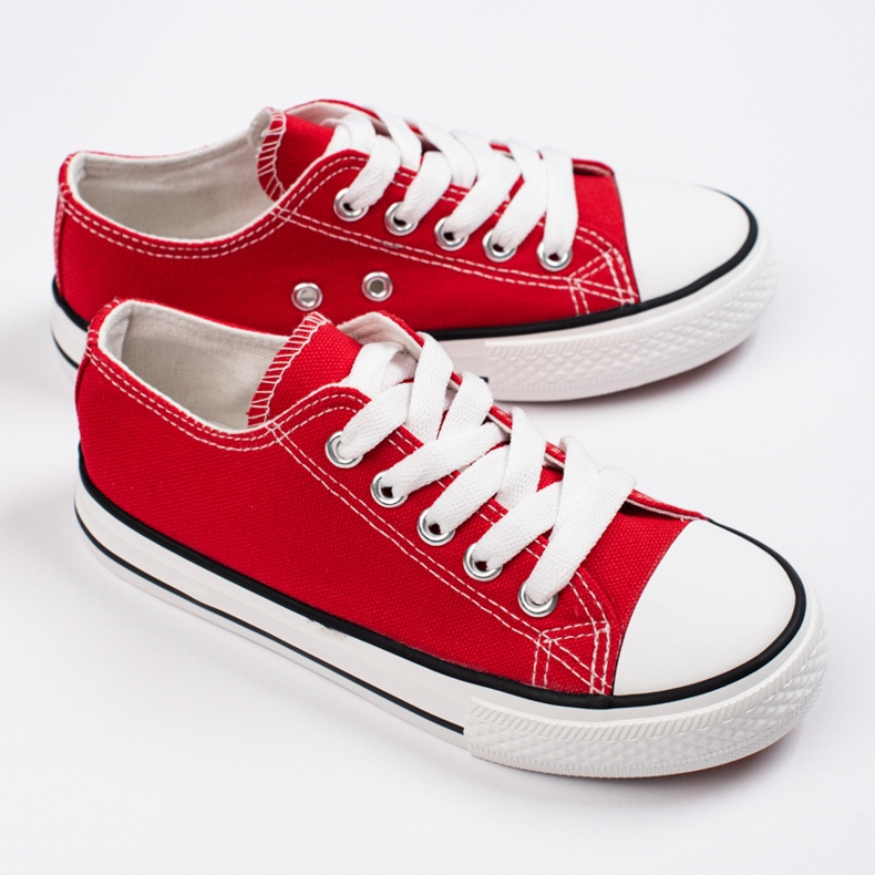 Sneakers da bambino Vico stringate rosse rosso 1