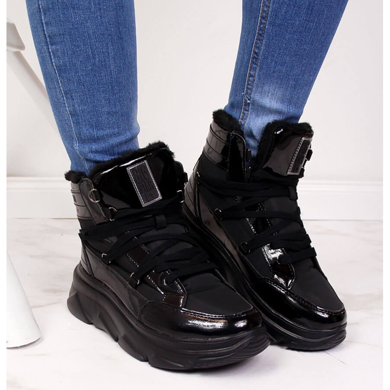 Stivali da neve neri con plateau da donna Big Star II274311 nero 2