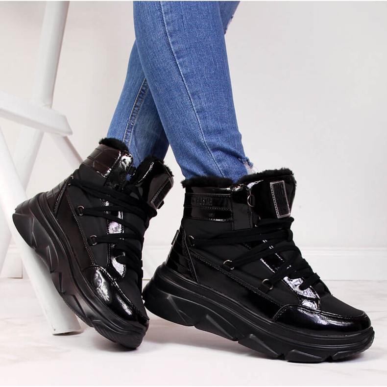 Stivali da neve neri con plateau da donna Big Star II274311 nero 1