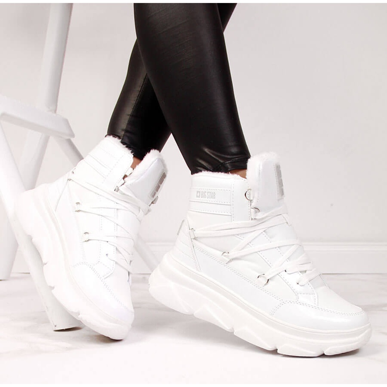 Doposci da donna sulla piattaforma bianco Big Star II274463 bianca 1
