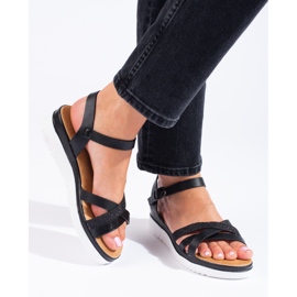 Sandali Shelovet neri con plateau nero 1
