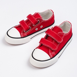 Sneakers rosse da bambino con velcro Shelovet rosso 1