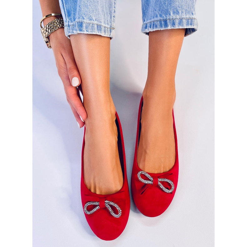 Benoit Ballerine scamosciate con fiocco rosso 1