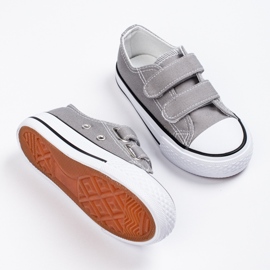 Sneakers da bambino Shelovet grigie con velcro grigio 1