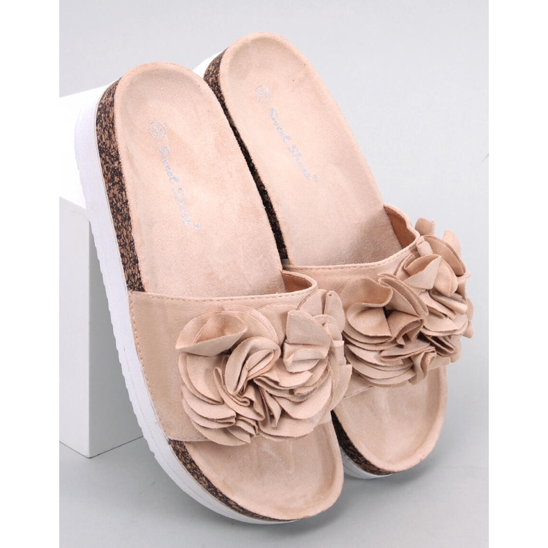 Pantofole floreali Rizzo Beige 1